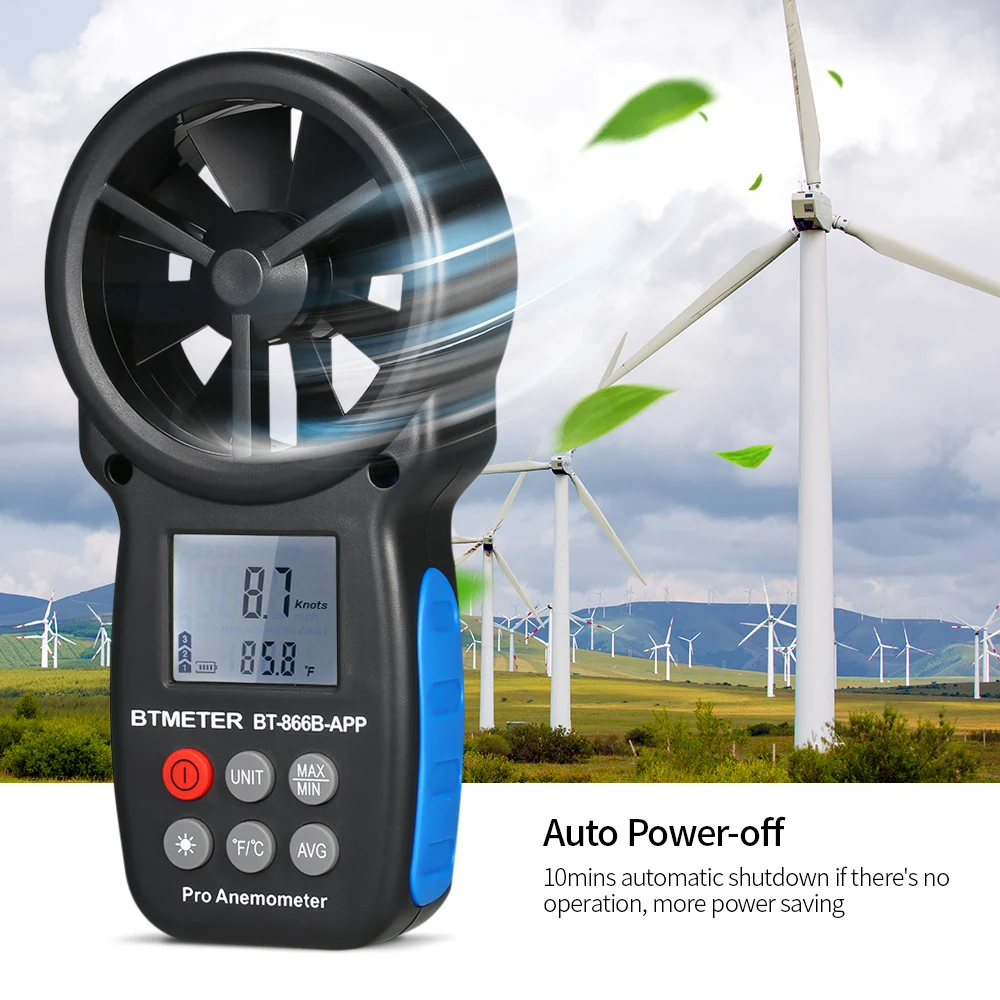 

Digital Wind Speed Sensor Anemometer Handheld Wind Speed Temperature Meter With Backlight Windmeter App Control For Mobile Phone