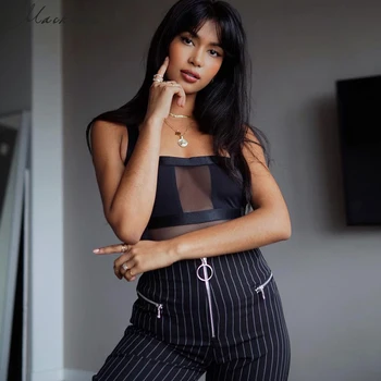 

Sexy Sexy Perspective Bodysuit 2018 New Summer Autumn Women Shoulder Strap Backless Floral Hollow Out Black Bodysuit