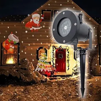 

Mini Christmas Snowman Projector Outdoor LED Moving Landscape Lamp Waterproof Disco Lights Decorations for Home