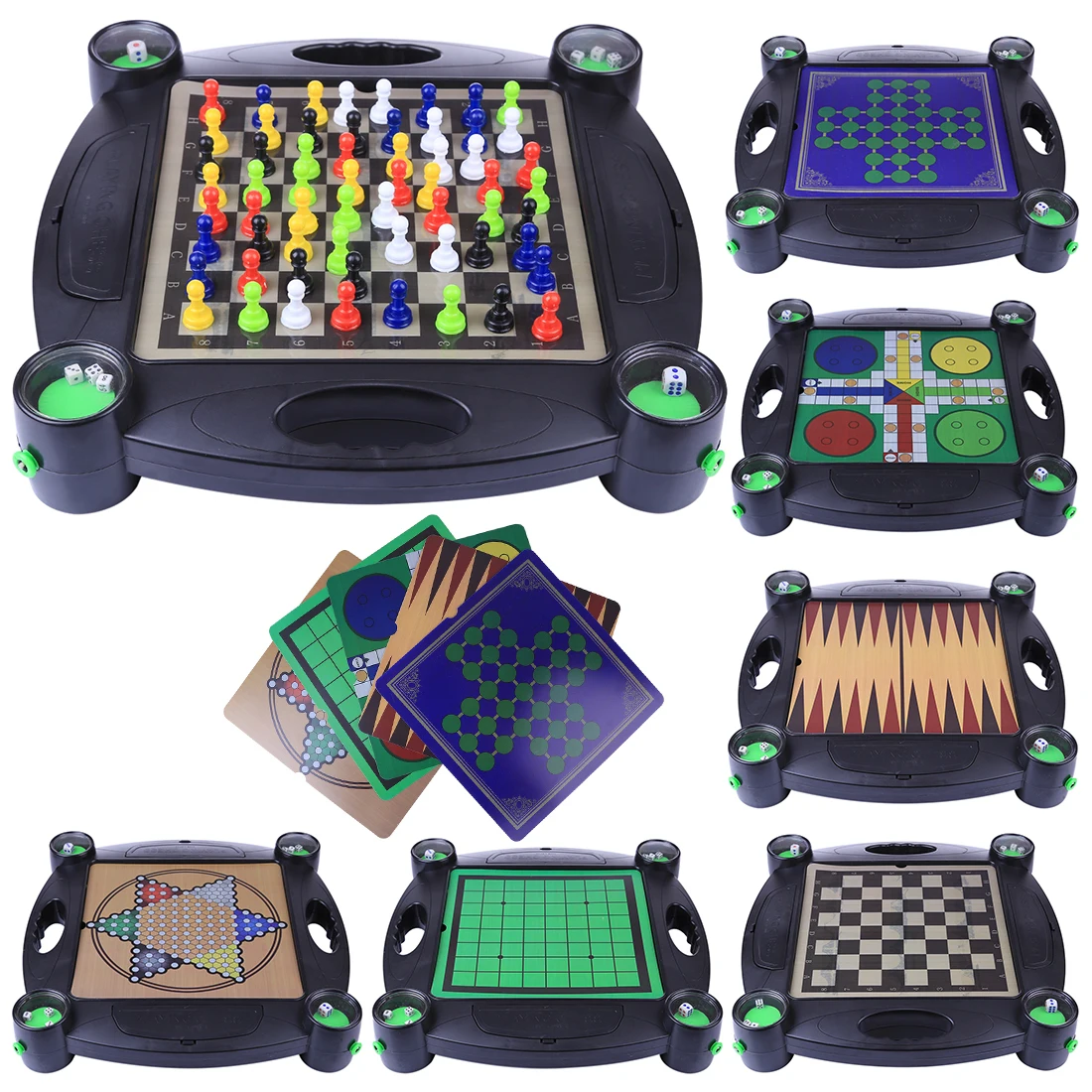 

Creative 7 Types All-in-one Children Chess Game Board Game Toy Set With Bracket For Kids Learning And Educational Gift Play Fun