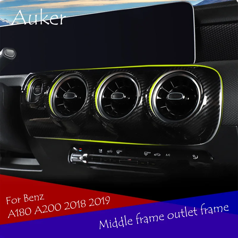 

For Mercedes Benz A Class A180 A200 2018 2019 Car Console Air Conditioner Outlet Frame Trim Cover Decoration Car Styling