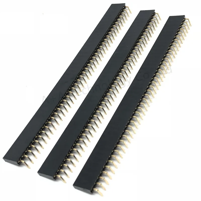 

5PCS 1X40 PIN Single Row Right Angle FEMALE PIN HEADER 2.54MM PITCH Strip Connector Socket 1*40 40p 40PIN 40 PIN FOR PCB BOARD