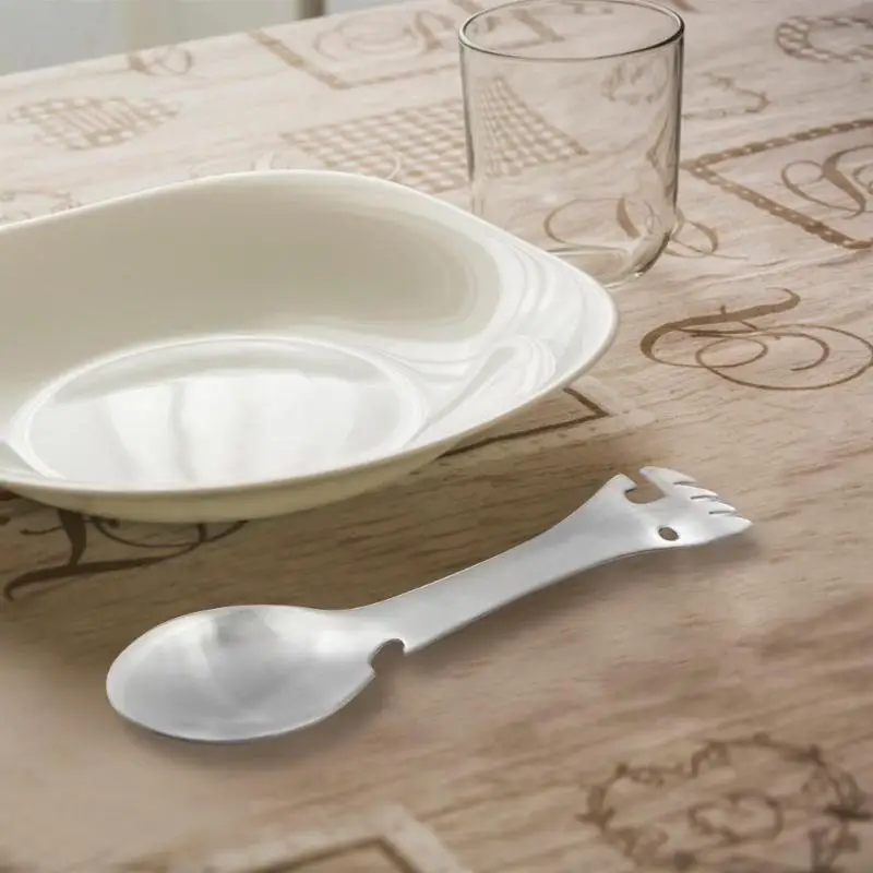 5 En 1 multifuncional equipo de Camping utensilios de cocina cuchara tenedor abrebotellas herramienta portátil accesorios de supervivencia al aire libre
