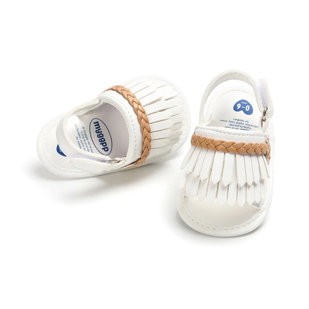 Летние сандалии для новорожденных девочек; противоскользящая обувь для малышей; мягкая подошва; новорожденный препакер; обувь для кроватки