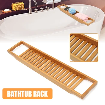 

Bathtub Tray Shower Wine Glass Book Holder Bamboo Bath Shelf Caddy Bathtub Rack Support Storage Organizer Bathroom Accessories