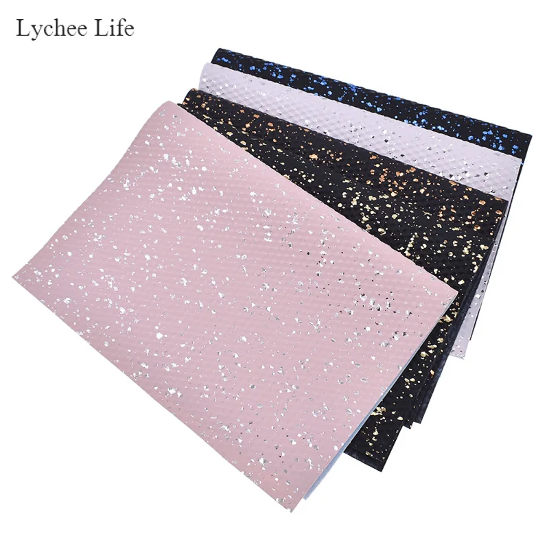 Lychee Life A4 блестящая синтетическая искусственная кожа ткань для шитья аксессуаров