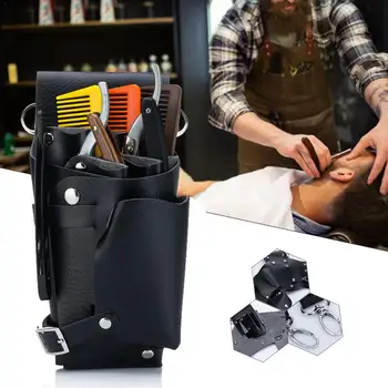 

Professional Hairdresser Scissors Comb Bag Leather Hair Tools Hair Salon Hairdressing Kit Bag Pocket