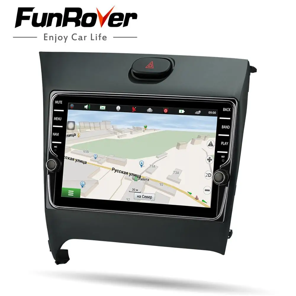 Funrover автомобильный радио мультимедиа Android8.0 2 din dvd-плеер gps для Kia K3 Cerato Forte 2012-16 головное устройство стерео навигация wifi FM