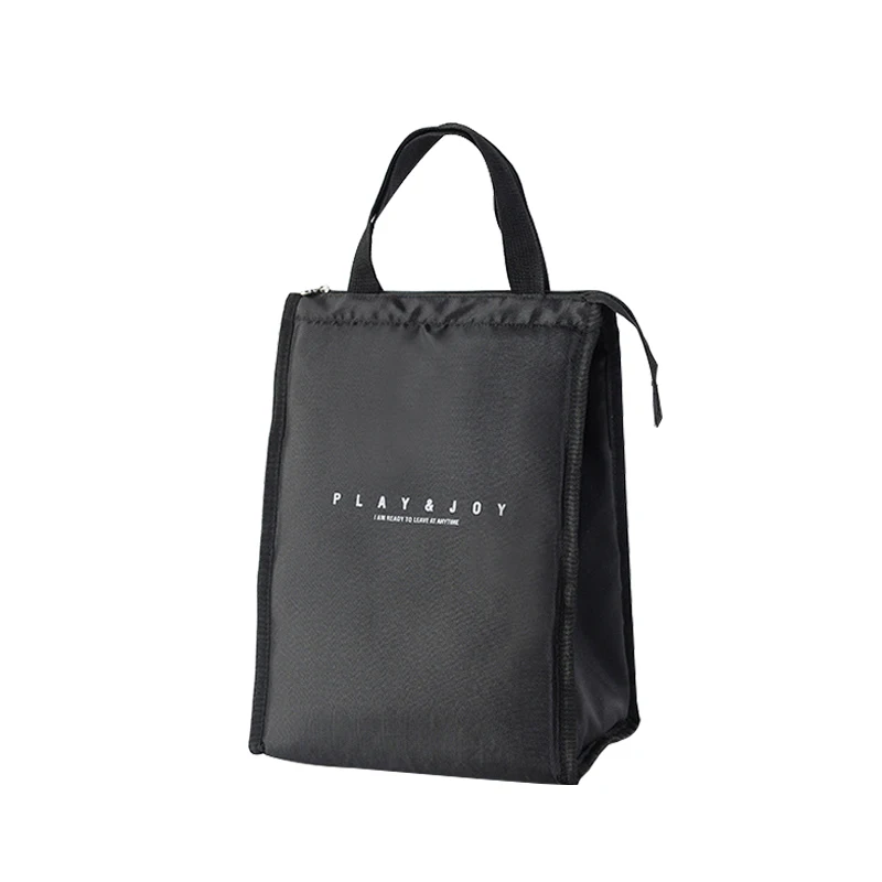 Black Thermal Lunch Bag Portable Cooler Insulated Picnic Bento Tote...