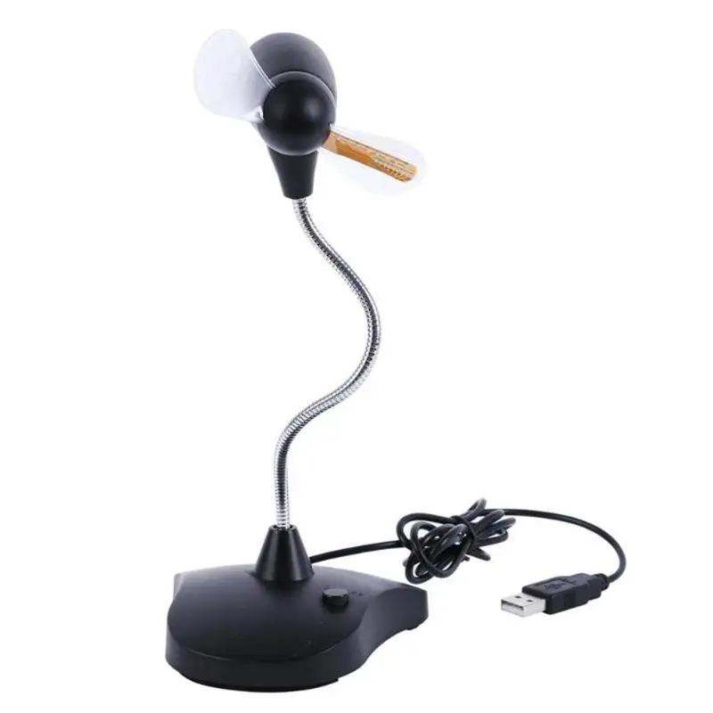 

Adjustable USB Mini Flexible Time Clock Fan Table Light Desk Lamp