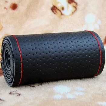 

Utility Car Truck Steering Wheel Cover Soft Grip PU Leather With & Thread