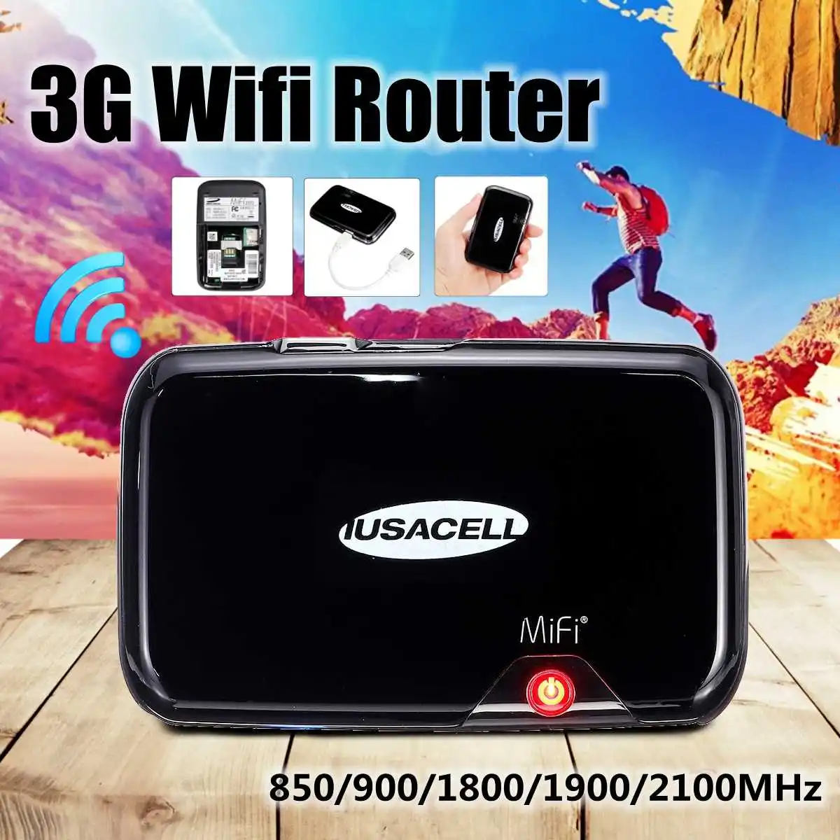 

MF2372 3G Pockets Wifi Router Portable Car Mobile Wifi Hotspot Wireless Broadband Unlockeds Modem 850/900/1800/1900/2100MHz