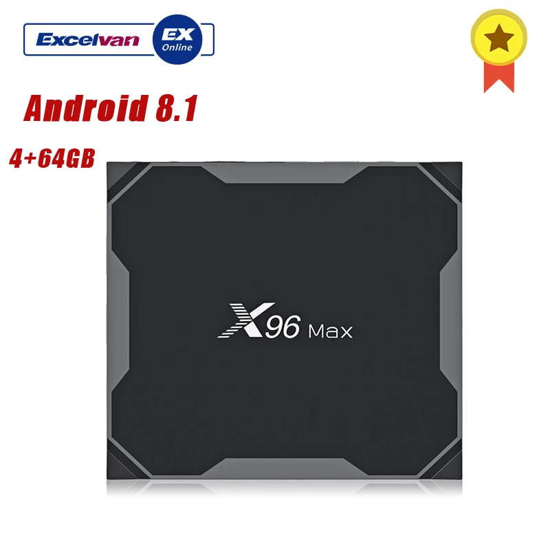 

Excelvan X96 MAX TV Box S905XII 4K HD 4GB / 64GB Smart WIFI Quad Core Media Player For Android 8.1 BT4.0 Ethernet Set Top Box