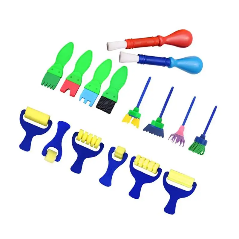 

Kids DIY Painting Brushes Tools Children Graffiti Drawing Sponge Seal Brushes Mixed Pattern Colored Baby DIY Art Supplies Kits