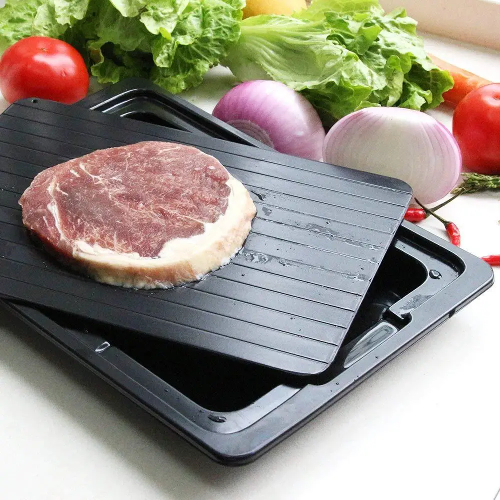 Hot-Defrosting Tray | Thawing Plate for fast defrosting of frozen foods | Premium Quality Defrost Tray | With bonus Drip tray Hot-Defrosting Tray | Thawing Plate for fast defrosting of frozen foods | Premium Quality Defrost Tray | With bonus Drip tray