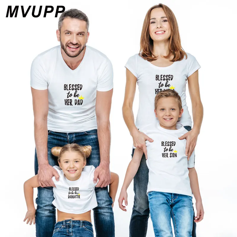 Blessed to be her son/одинаковые комплекты одежды из хлопка с принтом для всей семьи