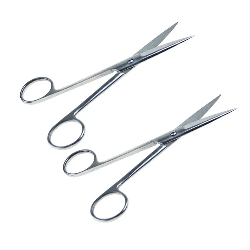 

2PCS/Pack14CM Stainless Steel Surgical Scissors Operating Dissecting Straight Scissors For Hospital Veterinarian