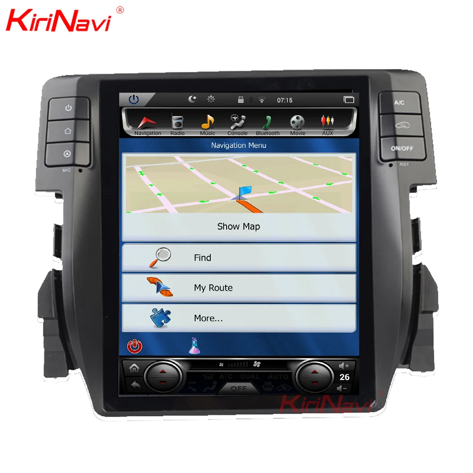 Cheap KiriNavi Vertical Screen Tesla Style 10.4" Android 8.1 Car Radio For Honda Civic Auto GPS Navigation Dvd Multimedia Player 2016+ 3