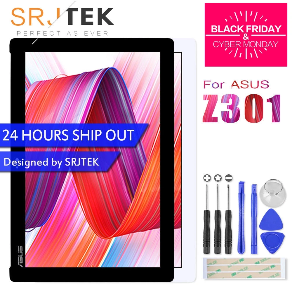 

SRJTEK LCD Display NV101WUM-N52 Touch Screen Digitizer Assembly For ASUS ZenPad 10 Z301M Z301ML Z301MFL P028 P00L Z300M P00C