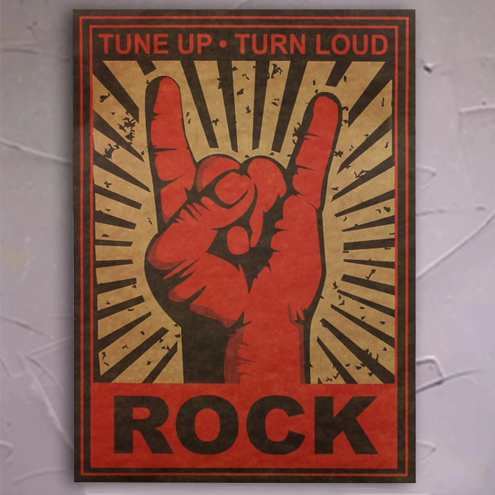Рок-н-ролл рок жесты ностальгия металл рок декоративная живопись, плакаты наклейки на стену
