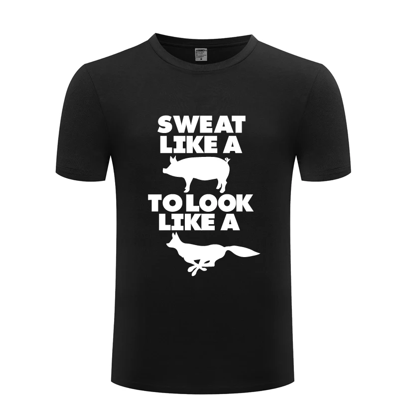 Мужская футболка Sweat Like a Pig Повседневная хлопковая Футболка с круглым вырезом и