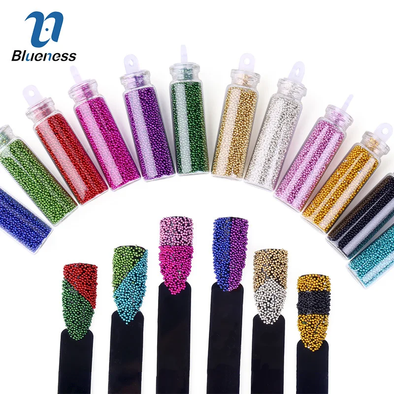

Blueness 12Colors Nails Art Decorations Caviar Beads Design Rhinestones Decorations Supplies Manicure DIY UV Gel Polish Studs