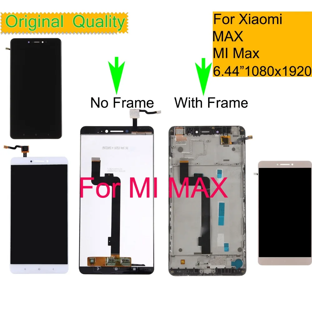 

10Pcs/lot 6.44" For Xiaomi Mi MAX MiMax LCD Display Touch Screen Digitizer Panel Pantalla monitor Assembly Complete With Frame