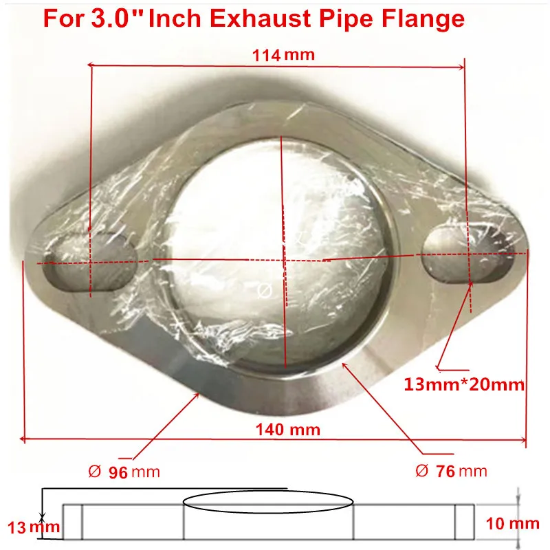 

3" Hole 114MM Two Bolt Spacing Car Cat-back 3" Exhaust Pipe Muffler Flange Gasket Catback Weld Connector Adapter
