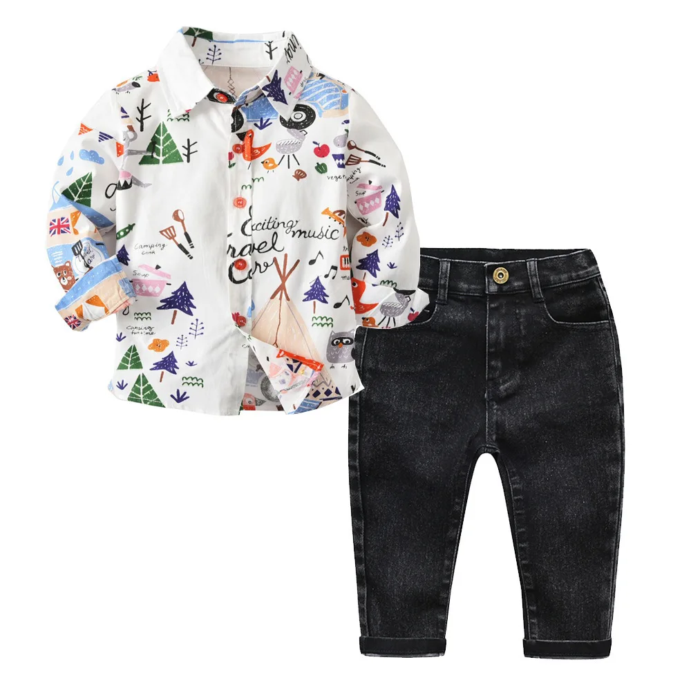 

Boys Clothing set White Shirt School Casual Costume For Wedding Party Toddler Children Clothes For Birthday 2 3 4 5 6 7 Years