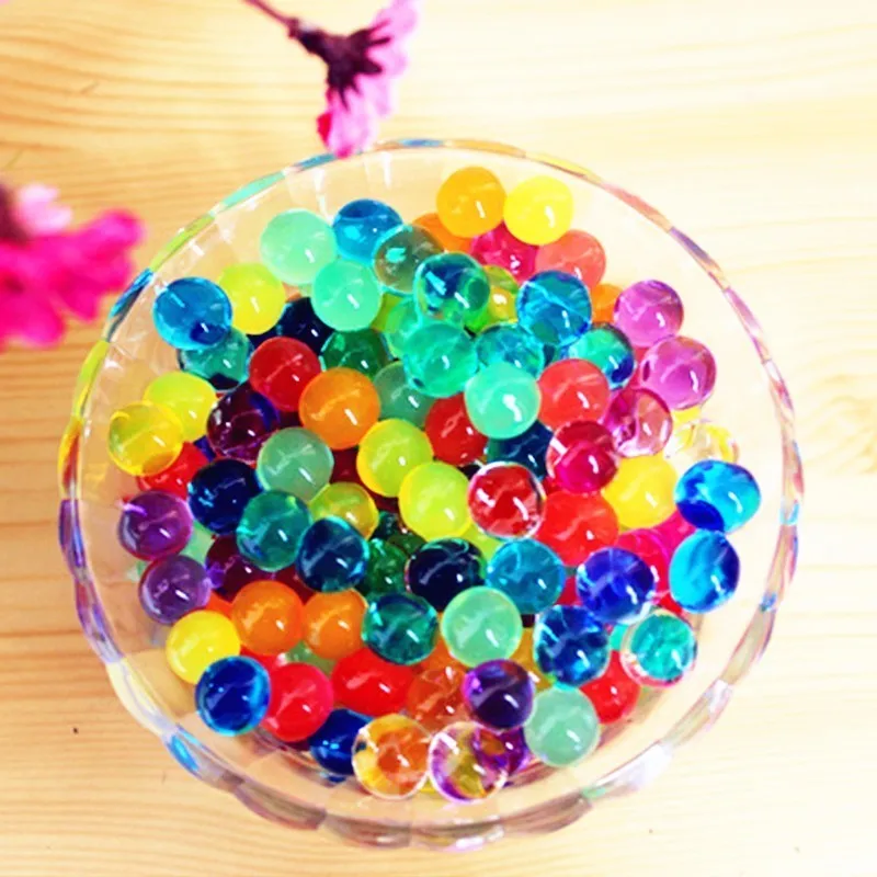 About 100Pcs/lot Purpel Water Baby Beads Crystal Soil Water Beads Mud Growing Ball Water Magic Balls Home Decor Wedding Hydrogel