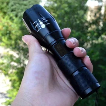 

Original SKYWOLFEYE Portable LED Flashlight Rechargeable 8000 Lumens T6 3.6-4.2V Aluminum Alloy Black Flashlight Torch