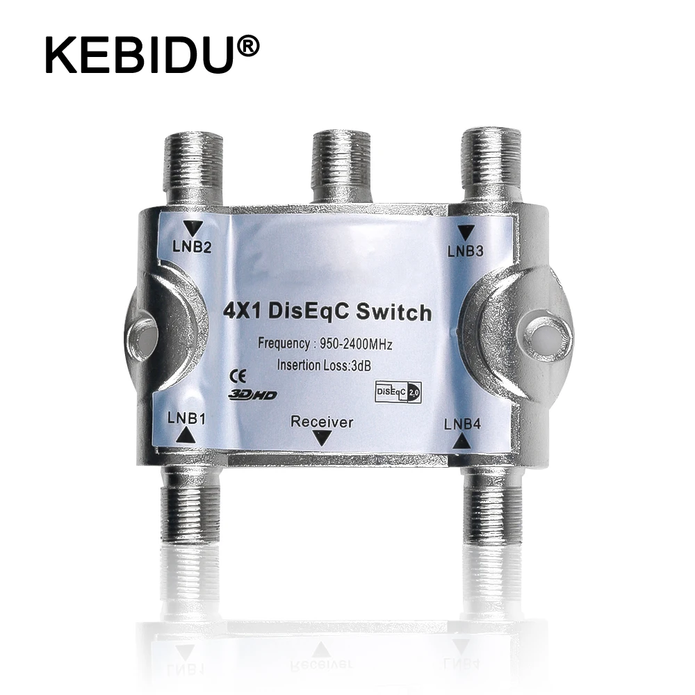 KEBIDU Latest LNB 4*1 Diseqc 2.0 Switch Satellite TV Tuner Switch FTA Satellite Receiver Diseqc Satellite Switch For TV Receiver