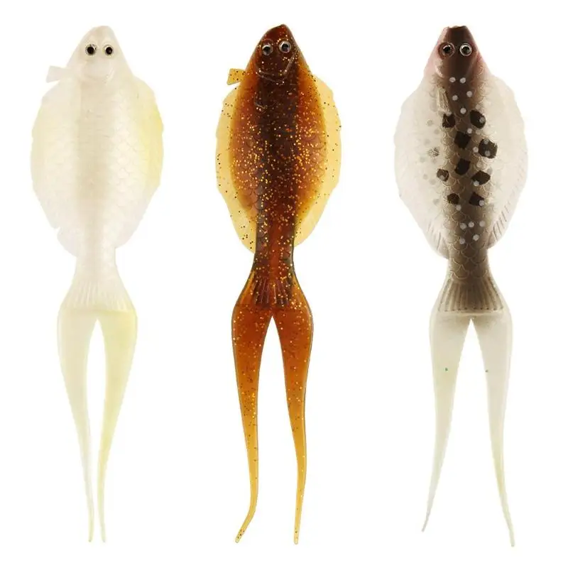 8g/13cm Split Tail Pacific Halibut Soft Fishing Lure Artificial Plastic