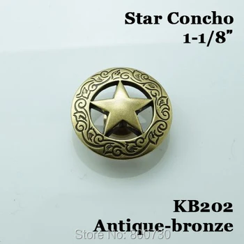 

(KB202) 10pc 1-1/8'' Western Texas Star Button Leathercraft Metal Button