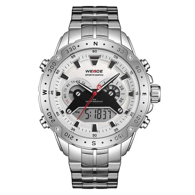 

WEIDE 2019 Double Display LCD Digital Quartz Watches Men Fashion TOP Brand Waterproof relogio masculino Business reloj hombre