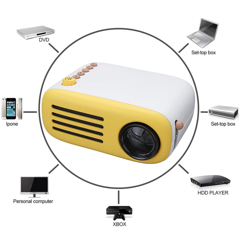 Portable LED Projector Mini HD Projector YG200 USB HDMI Video Movie Game Home Theater Video Projector Kids Gift
