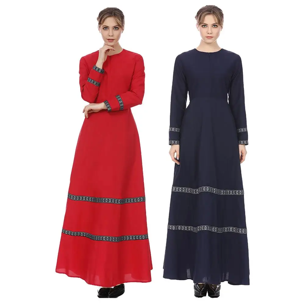 Мусульманское женское Макси платье abaya в этническом стиле пэчворк с цветочным