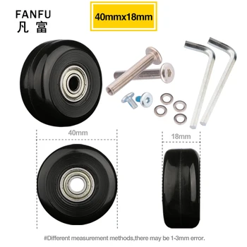 

Accessories Plastic Luggage Repair Rubber Travel Luggage Wheel Black with Screw Black Luggage Suitcase Replacement 40*18 Wheels