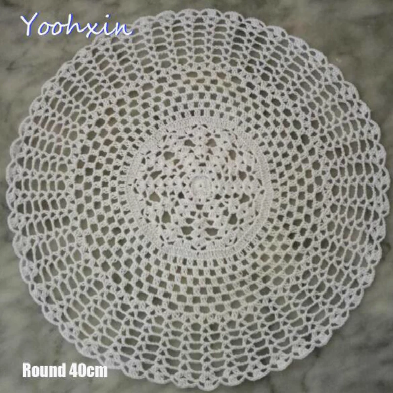 

Handmade Lace Cotton Crochet Table Place Mat Cloth Placemat Cup Mug Coffee Coaster Drink Doily Christmas Dining Tea Pad Kitchen