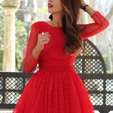 Сексуальные коктейльные платья мини с длинным рукавом, кружевные Мини Короткие платья для выпускного вечера, красное бальное платье с открытой спиной, недорогое коктейльное платье