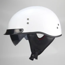 Moto rcycle шлем cascos para moto открытый Половина лица casco moto Винтаж jet capacetes de moto ciclista с двойным объективом