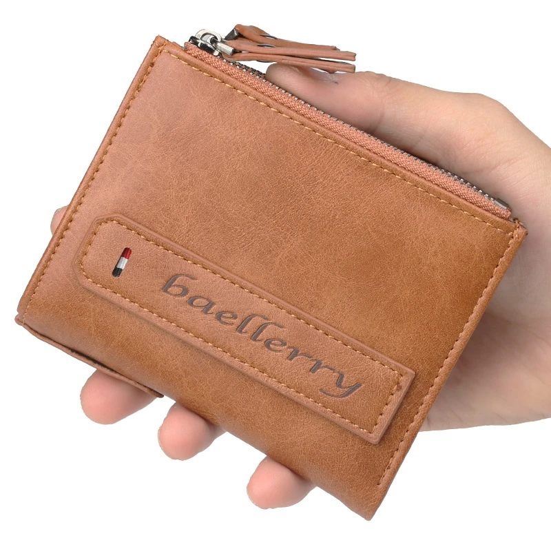 

Men's Short Wallet Zipper Multi-Function Wallet Large Capacity Multi-Card Position Coin Purse Male Card Package