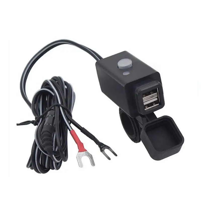 Dual USB Port 12V 24V Waterproof Motorbike Motorcycle Handlebar Charger Adapter Power Supply Socket for font