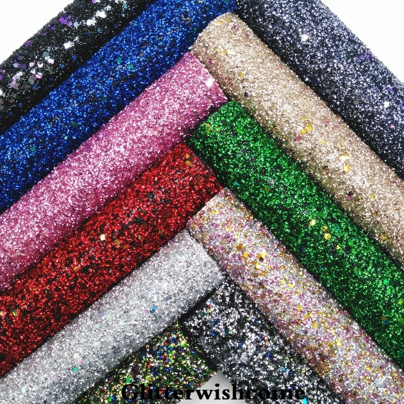 Glitterwishcome 21X29 см A4 размеры синтетическая кожа, с эффектом блестящей кожи Ткань Винил для Луки, GM044A