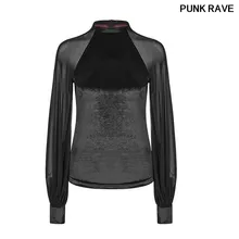 Готический Бархат Женская сексуальная сетка Топ Мода стиль удобная и легкая перспективная тонкая футболка Панк рейв OPT-195TCF