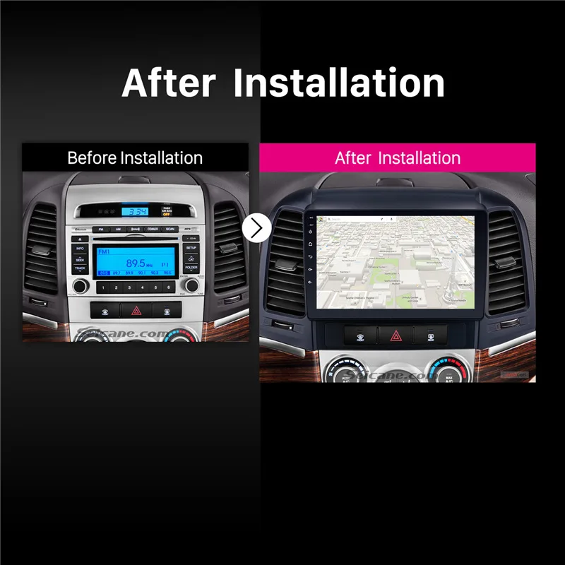 Sale Seicane 2Din Android 8.1 9" GPS Car Radio For HYUNDAI SANTA FE 2005 2006 2007 2008-2012 Touchscreen Multimedia Player Head Unit 5