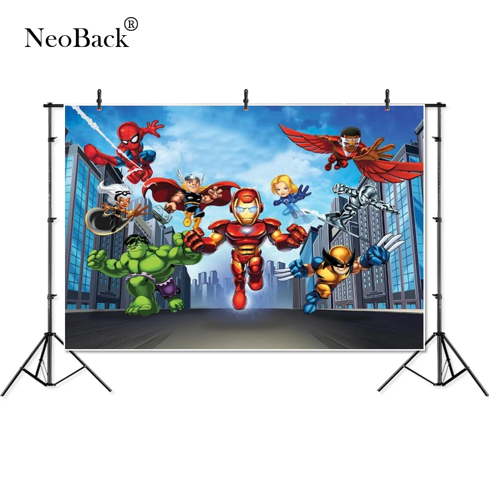 

Thin Vinyl Super Hero Iron man Spider-Man children kids Photography Backgrounds professional indoor studio Photo Backdrops
