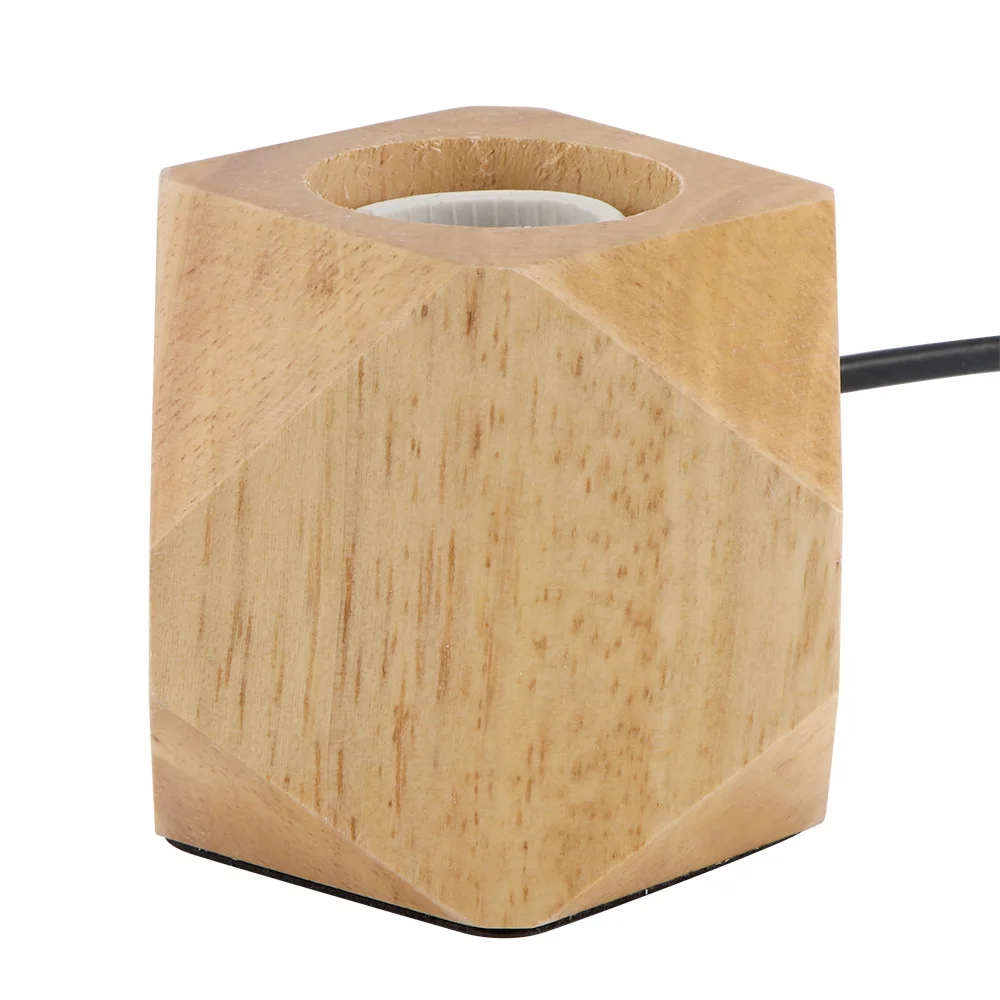 

Modern table lamp E27 Wooden desk lamp Diamond bedside lamp for home/bedroom/living room decor EU-Plug Wooden Base