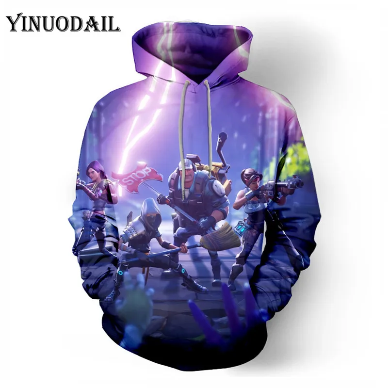 100cm-150cm Children Fleece Battle Royale Game 3D Printed Hoodies Streetwear Hip Hop Warm Hooded Men Hoodie FORTNITER for Kids