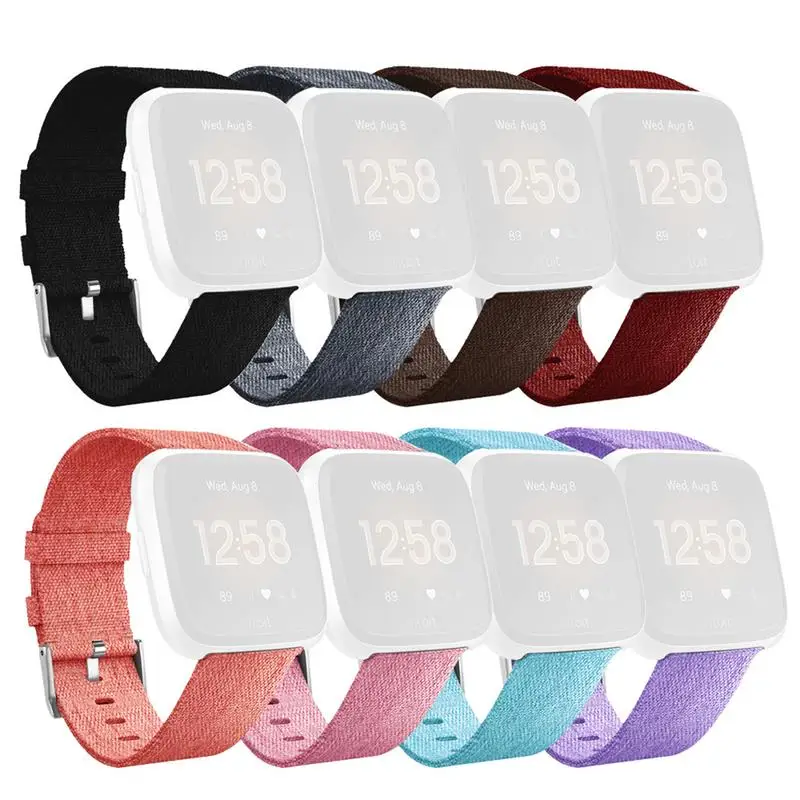 

New Bracelet Wristband Watch Band Premium Canvas Strap Clasp For Fitbit Versa Fitbit Versa Lite Smart Watch